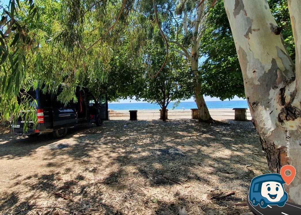 Sahilde Gölgede Otopark Yoğun Yol Kenarı - Alanya, Antalya